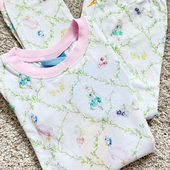 Classic Whimsy Other - Classic Whimsy Easter Bunny Floral with Pastel Flowers Long Sleeve + Pant PJs